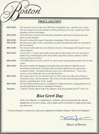 Illustration for article titled Thursday, April 9 declared Riot Grrrl Day in Boston